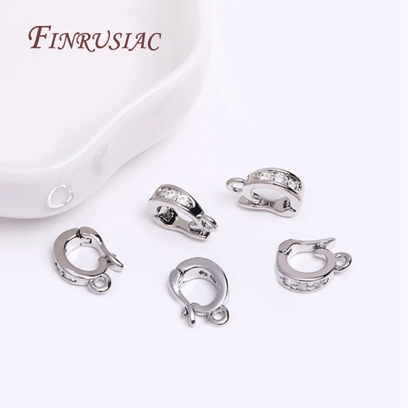18K Gold Plated Zircon Hinged Bail Clasp | DIY Jewelry Finding Jewelry Bail Clasp P3