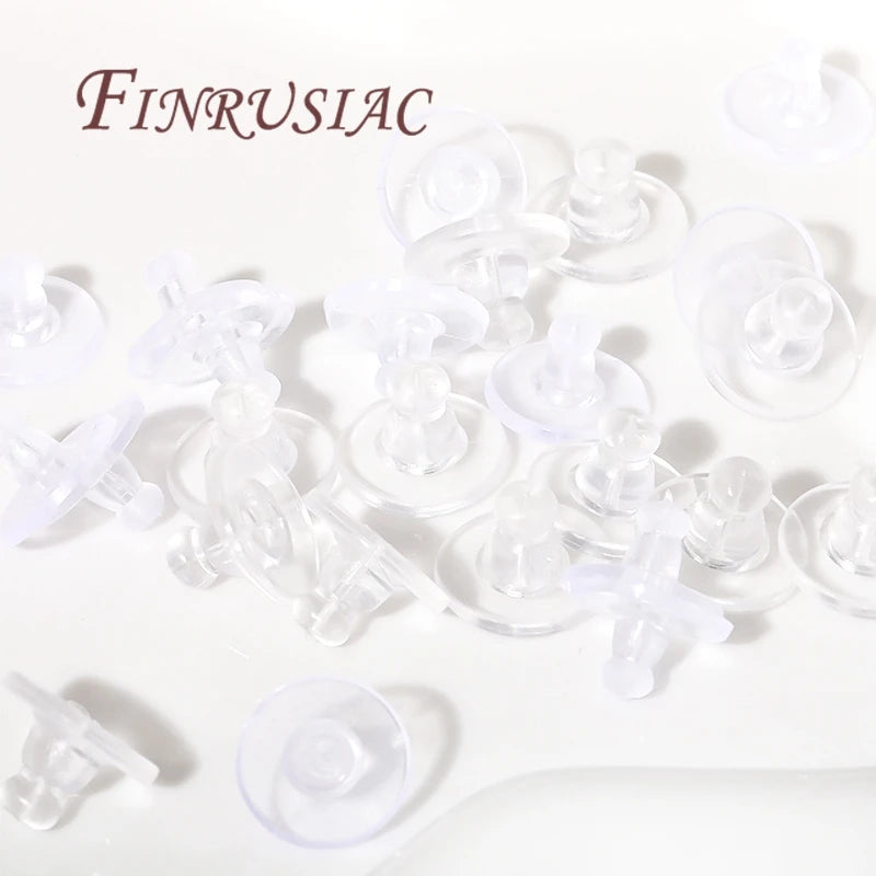 100Pcs Silicone Earring Backs – Gold Plated DIY Jewelry Findings Earring Back Findings P3
