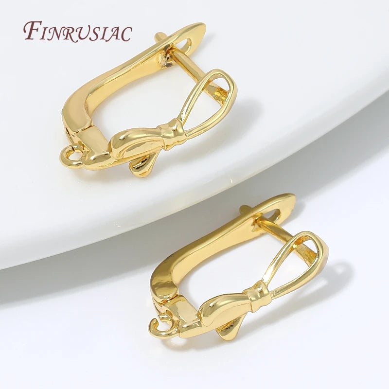 18K Gold Plated Lever Back Earring Clasps – Bowknot Hollow Flower Earring Clasps Findings P3