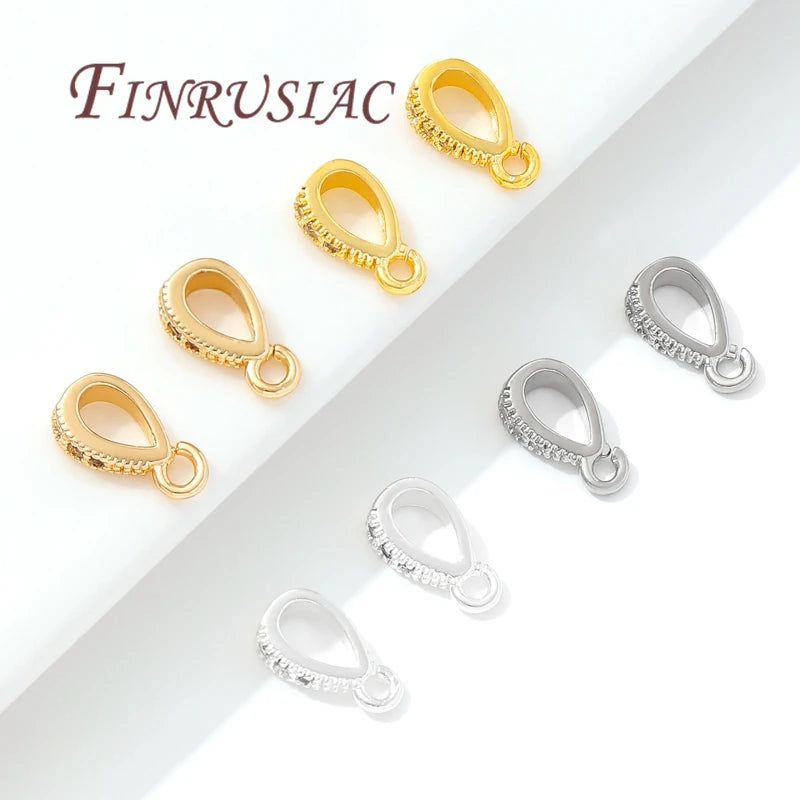 14K Gold Plated Brass Pendant Bails Open Ring DIY Jewelry Findings Jewelry Findings P3