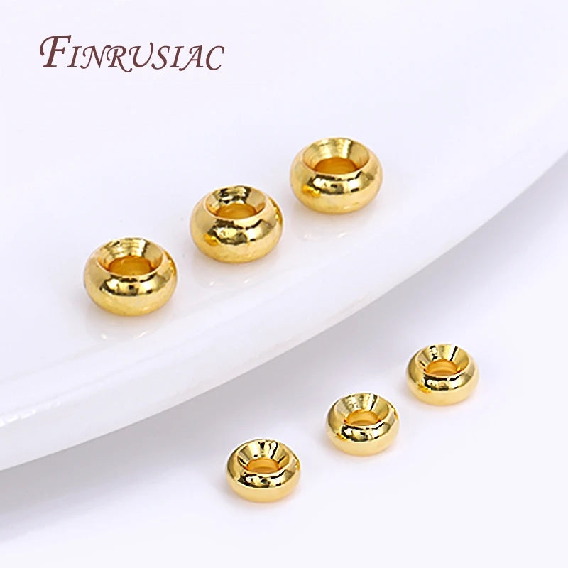 18K Gold Plated Brass Roundel Spacer Beads | DIY Jewelry Jewelry Spacer Beads P3