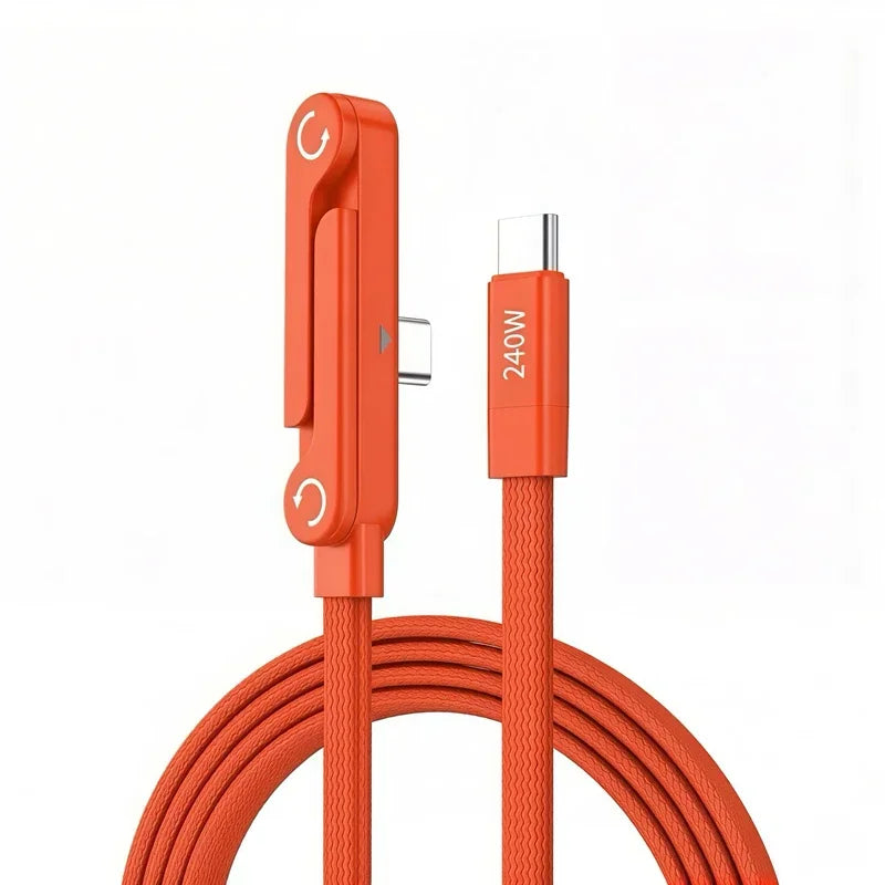 240W USB-C Fast Charging Cable with Foldable Phone Stand Holder USB-C Charging Cable P3
