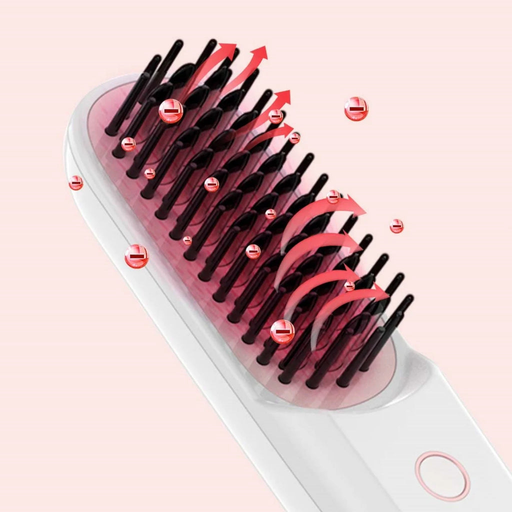 Wireless Ionic Hair Straightener Brush – USB Rechargeable Comb Hair Straightener Brush P3