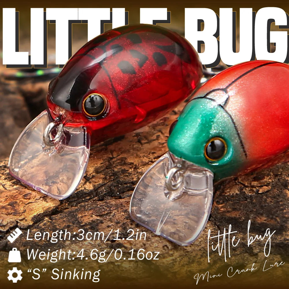 B&U Little Bug Crankbait Lure – Trout Perch Bass Fishing Crankbait Fishing Lure P3