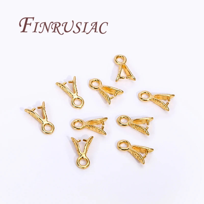 18K Gold Plated Pendant Bail Clasp Connectors – 5/10 Pcs Jewelry Bail Connectors P3
