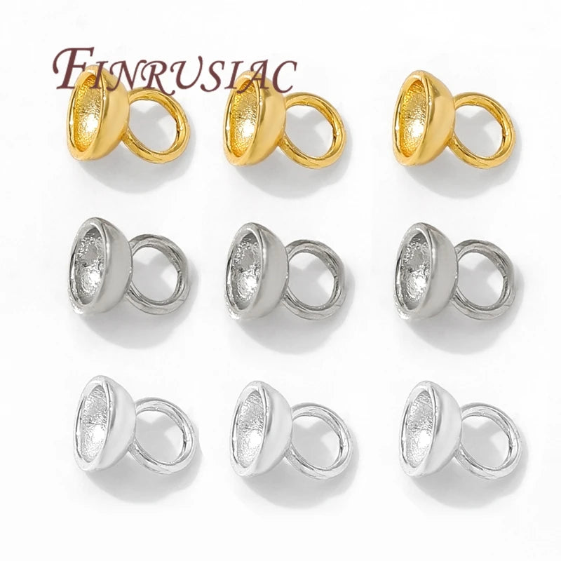 18K Gold Plated Bead End Caps with Loop | DIY Jewelry Findings Jewelry End Caps P3