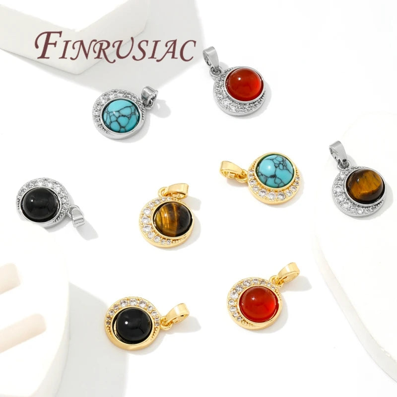 18K Gold Plated Brass Zircon Charm Pendant – DIY Jewelry Jewelry Charm Pendant P3