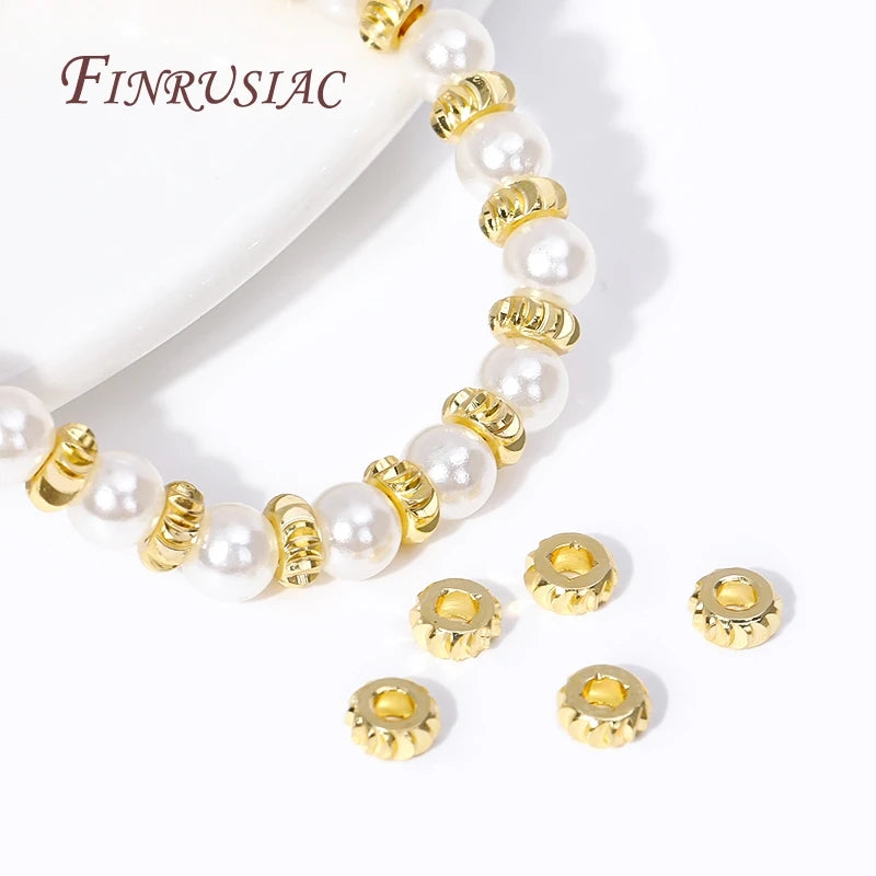3mm 18K Gold Plated Brass Corrugated Spacer Beads | DIY Jewelry Jewelry Spacer Beads P3