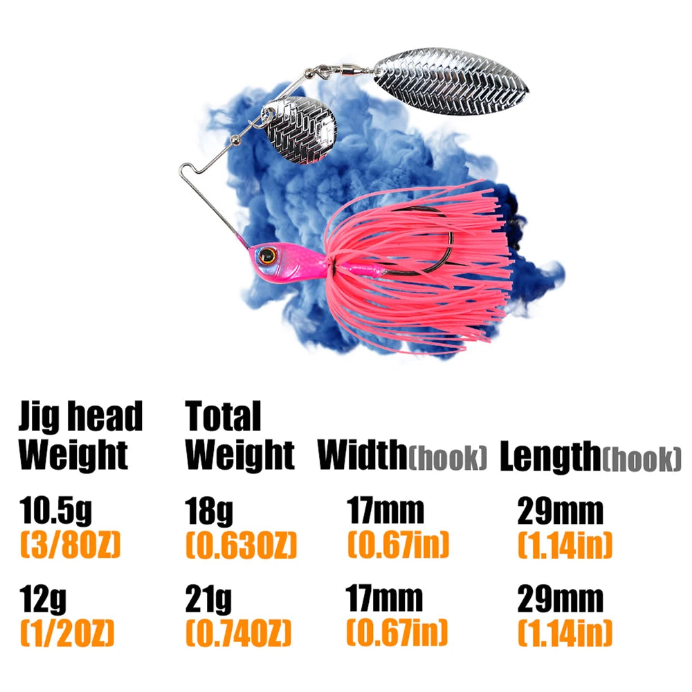 B&U Dual Blade Spinnerbait Lure – Bass & Pike Freshwater/Saltwater Spinnerbait Fishing Lure P3