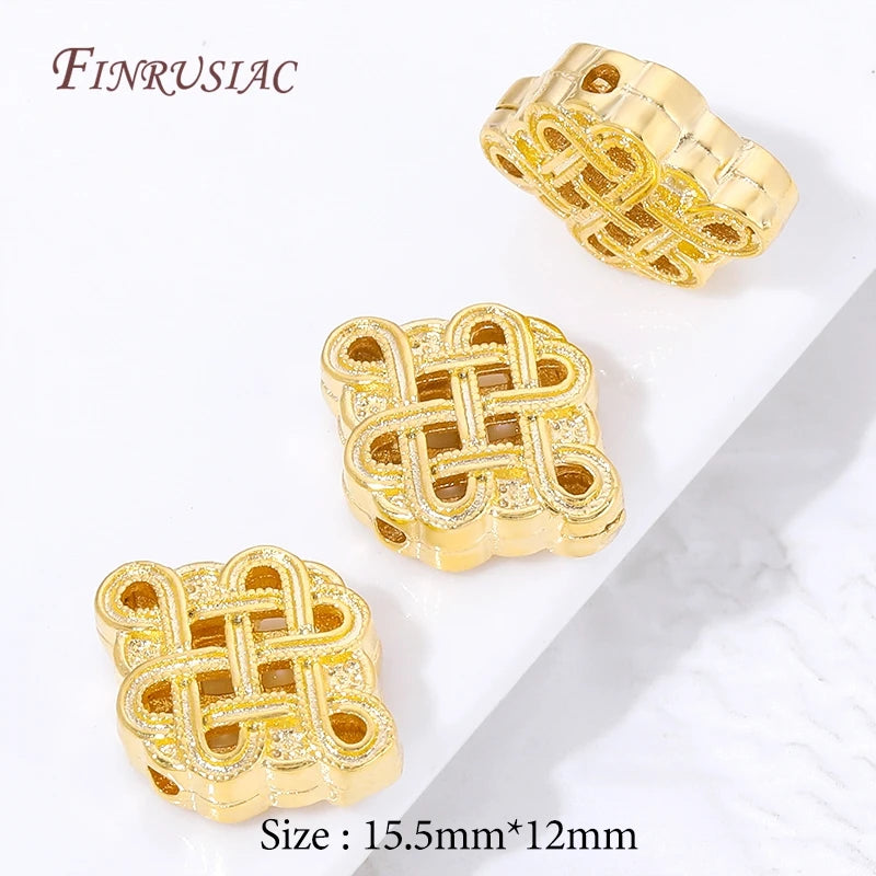 18K Gold Plated Chinese Knot Spacer Beads – DIY Jewelry Making Jewelry Spacer Beads P3 18K Gold Plated 3 pcs