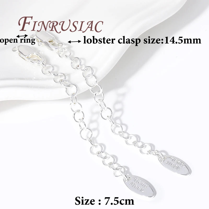 18K Gold Plated 7.5cm Extension Chain with Lobster Clasp DIY Jewelry Chain Finding P3 Silver Plated 6 pieces