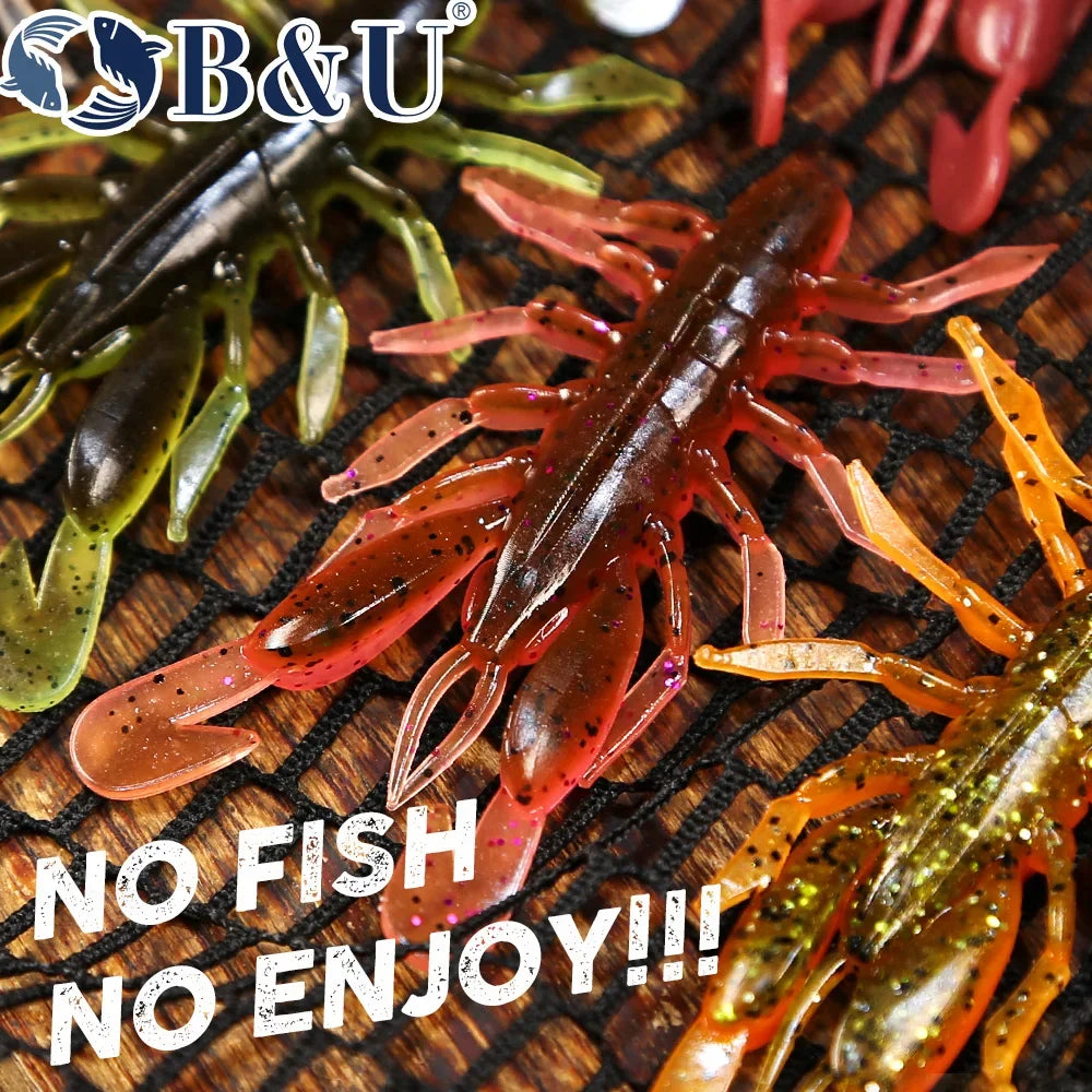 B&U Soft Plastic Craw Bug Lures – Bass Freshwater Swimbaits Soft Plastic Fishing Lure P3