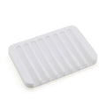 Silicone Draining Soap Dish – Non-Slip Flexible Soap Holder Soap Dish Holder P3 White