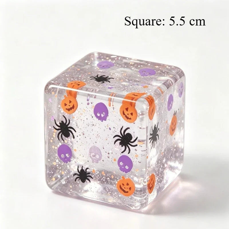 Halloween Ice Cube Squishy Toy – Pumpkin Spider Fidget Squishy Fidget Toy P3 White