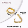 18K Gold Plated Heart Hoop Earrings – Brass & Zircon Women's Hoop Earrings P3 18K Real Gold Plated 2 Pairs