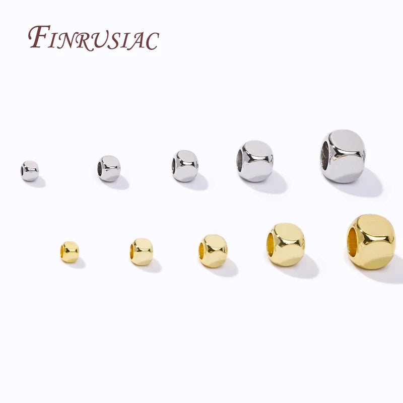 18K Gold Plated Square Spacer Beads 2–6mm | DIY Jewelry Making Jewelry Spacer Beads P3