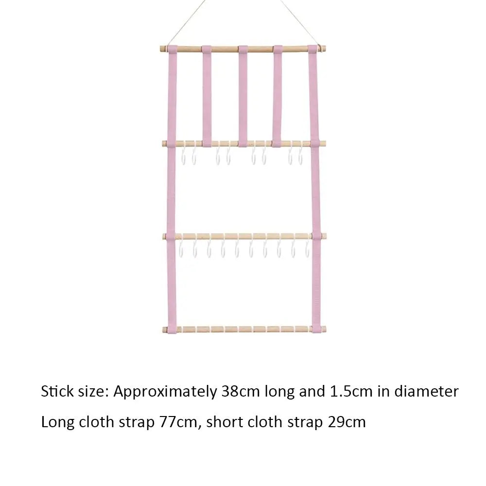 Baby Girls Bow & Hair Clip Wall Organizer – Wood Hanging Rack Hair Accessory Organizer P3
