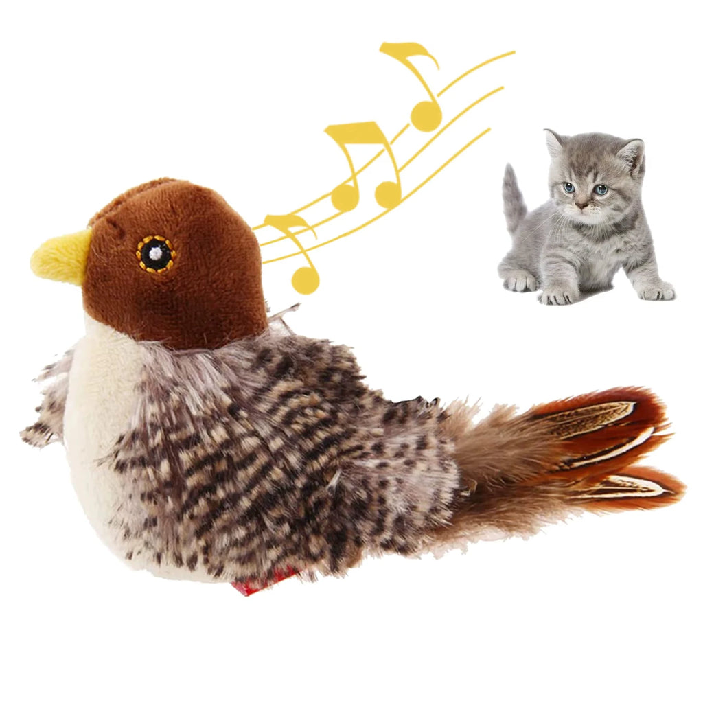 Interactive Flying Bird Cat Toy – Chirping Flapping Sparrow Interactive Cat Toy P3 Little Bird-1Pcs
