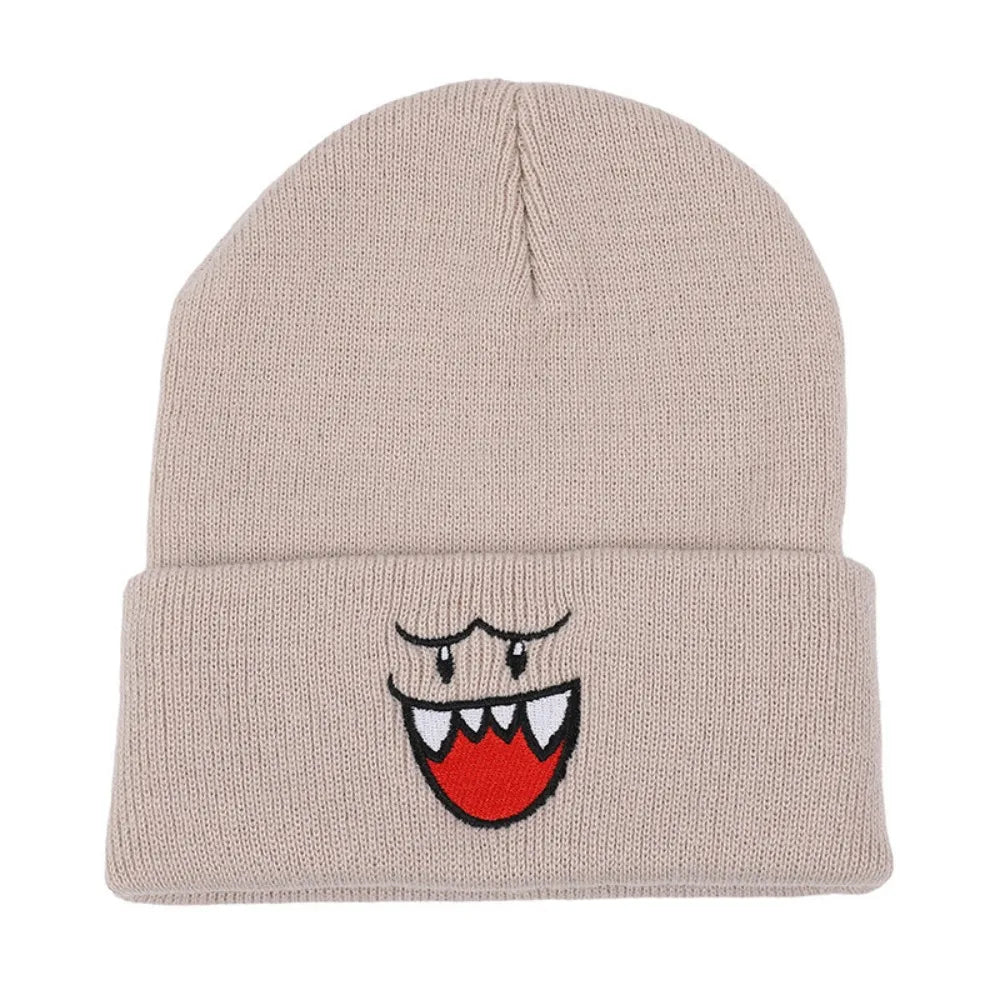 Kawaii Knit Beanie Hat – Warm Ear Cover for Women & Men Knit Beanie Hat P3 Beige