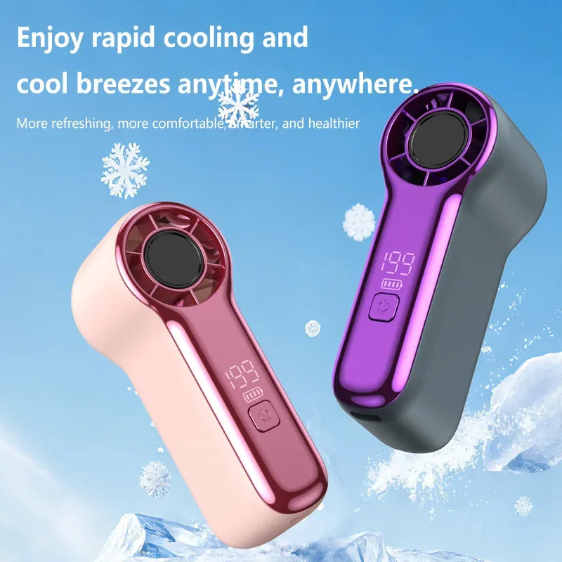 Mini Handheld Turbo Fan – 199 Speeds, LED Display, USB-C Handheld Portable Fan P3
