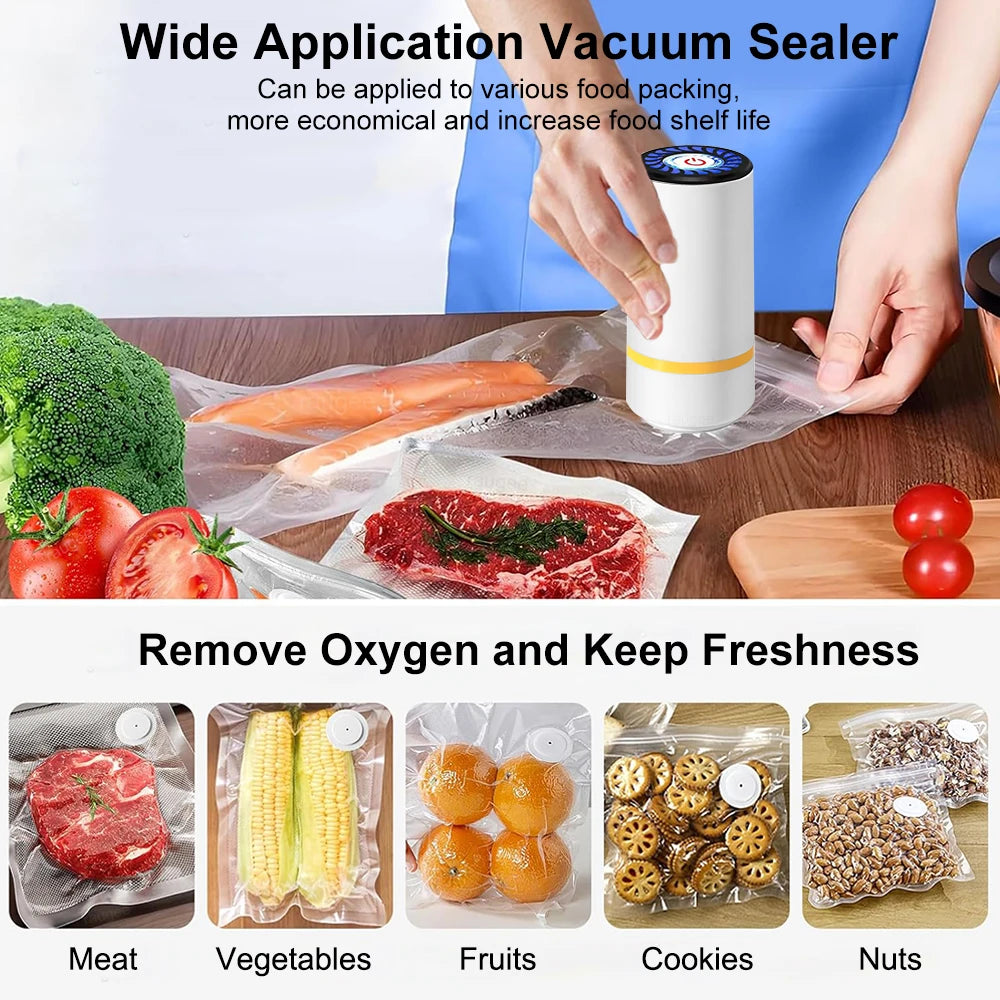 Raugee Handheld Vacuum Sealer Pump – USB Rechargeable Mini Vacuum Sealer Pump P3