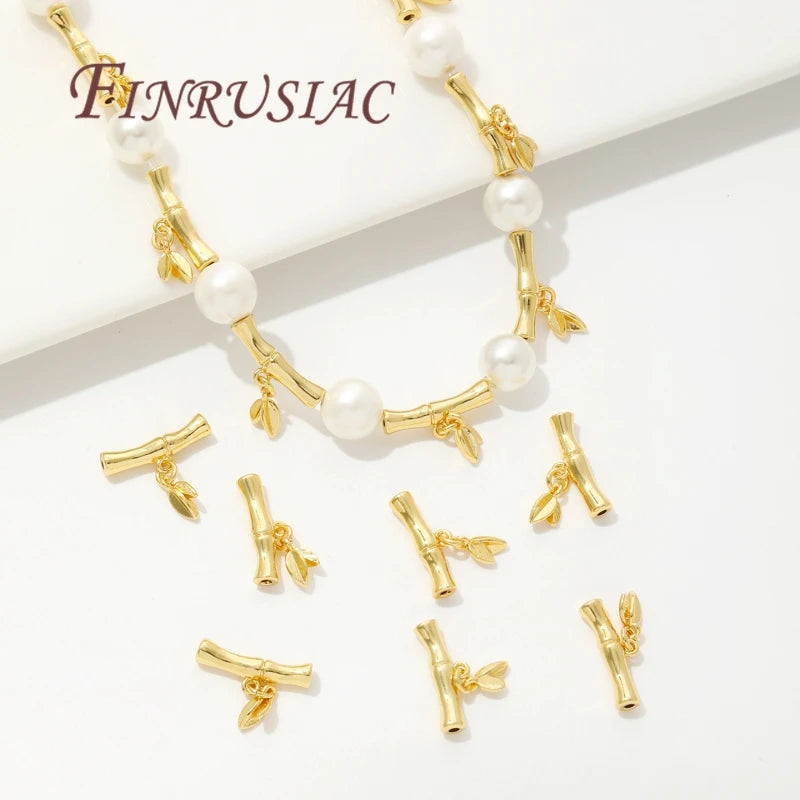 18K Gold Plated Bamboo Tube Spacer Beads – DIY Jewelry Findings Jewelry Spacer Beads P3