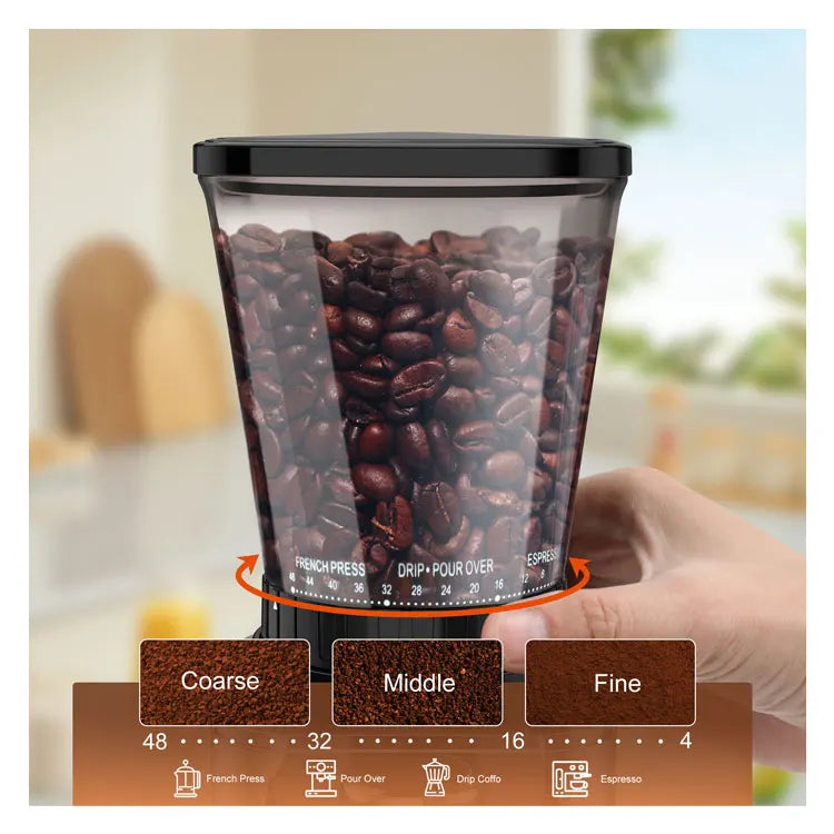 DUTRIEUX Auto Conical Burr Coffee Grinder – 250g LED Display Burr Coffee Grinder P3