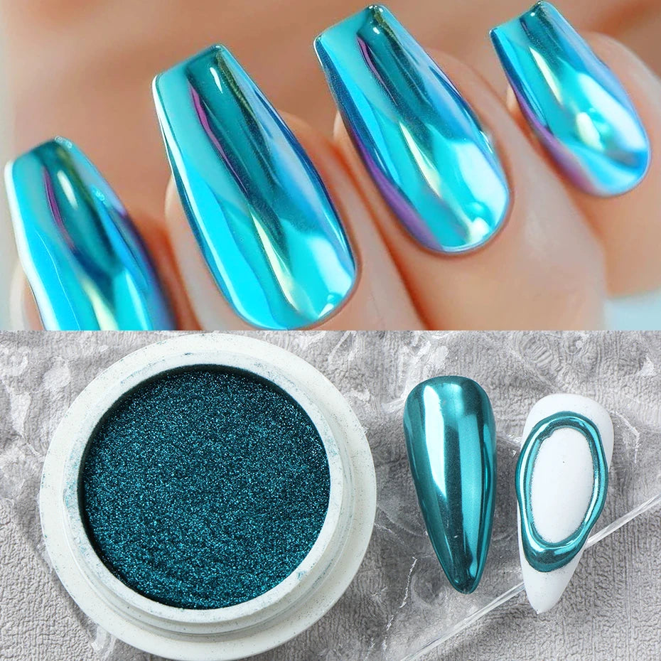 24-Box Chrome Mirror Nail Powder Pigment – Y2K Glitter Set Nail Art Pigment P3