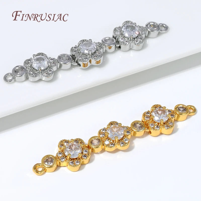 18K Gold Plated Rhombus CZ Connector Links | DIY Jewelry Findings Jewelry Connector Findings P3