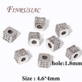 18K Gold Plated Brass Zircon Square Spacer Beads – DIY Jewelry Jewelry Spacer Beads P3 Rhodium Plated 2 pieces