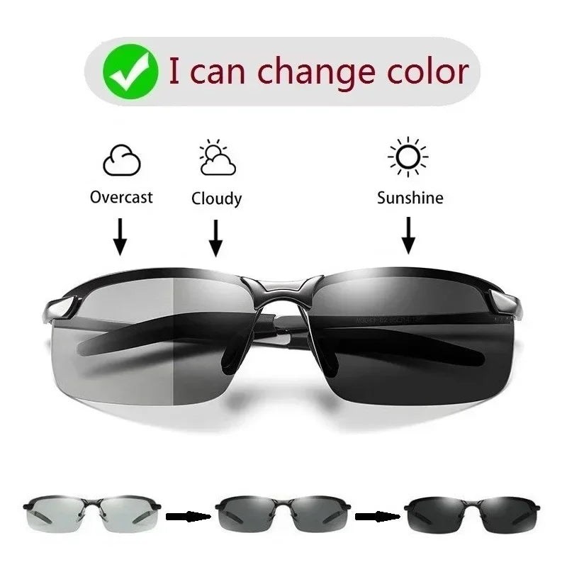 Men's Photochromic Polarized Sunglasses UV400 Day Night Polarized Sunglasses P3
