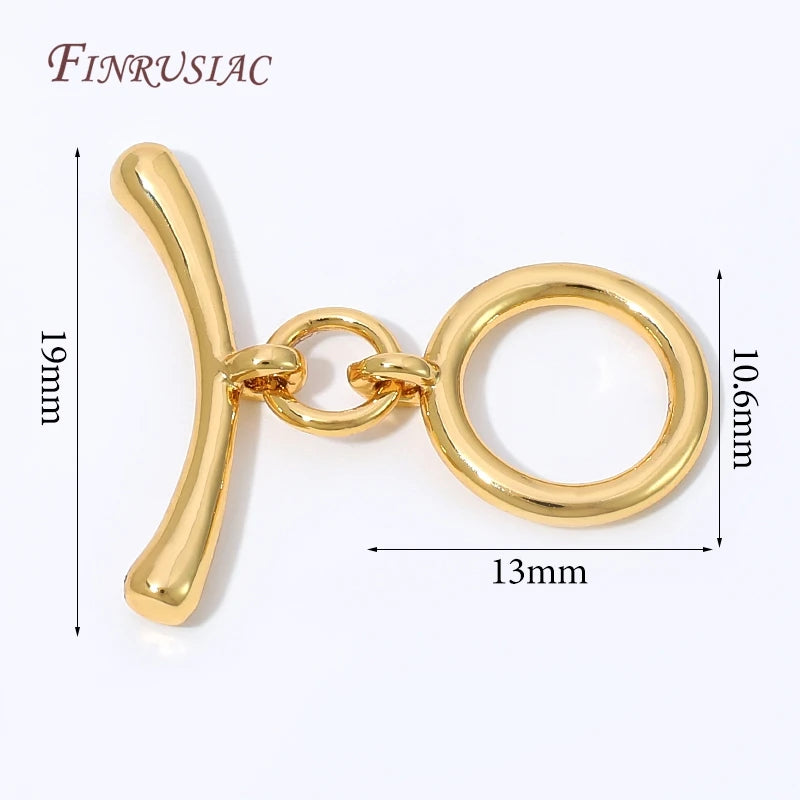 18K Gold Plated Hammered OT Toggle Clasp – Bracelet & Necklace
