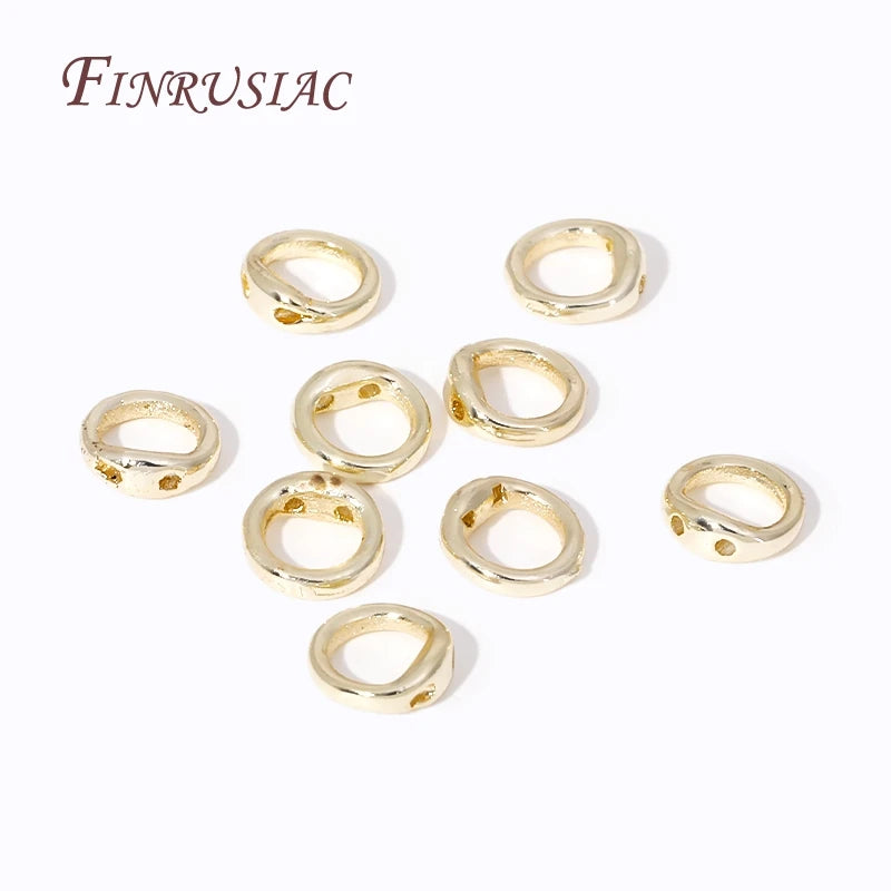 18K Gold Plated End Beads & Connecting Rings – DIY Jewelry Jewelry Findings P3