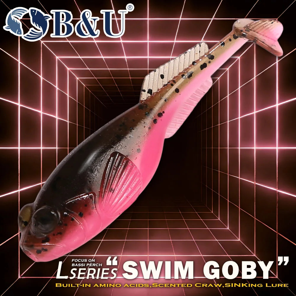 B&U Swim Goby Soft Plastic Lures – Texas Rig Drop Shot Bass Soft Plastic Lure P3