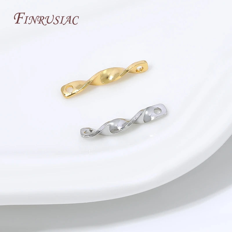 18K Gold Plated Twisted Bar Connectors | DIY Jewelry Making Jewelry Connector Links P3