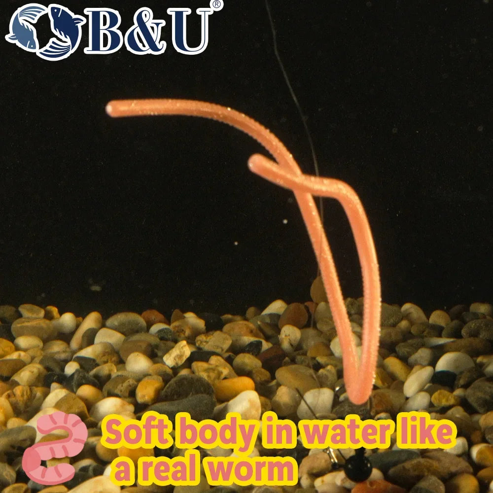 B&U 280mm Soft Earthworm Lure – Slow Sinking Bass Bait 6 Pack Soft Fishing Lure P3
