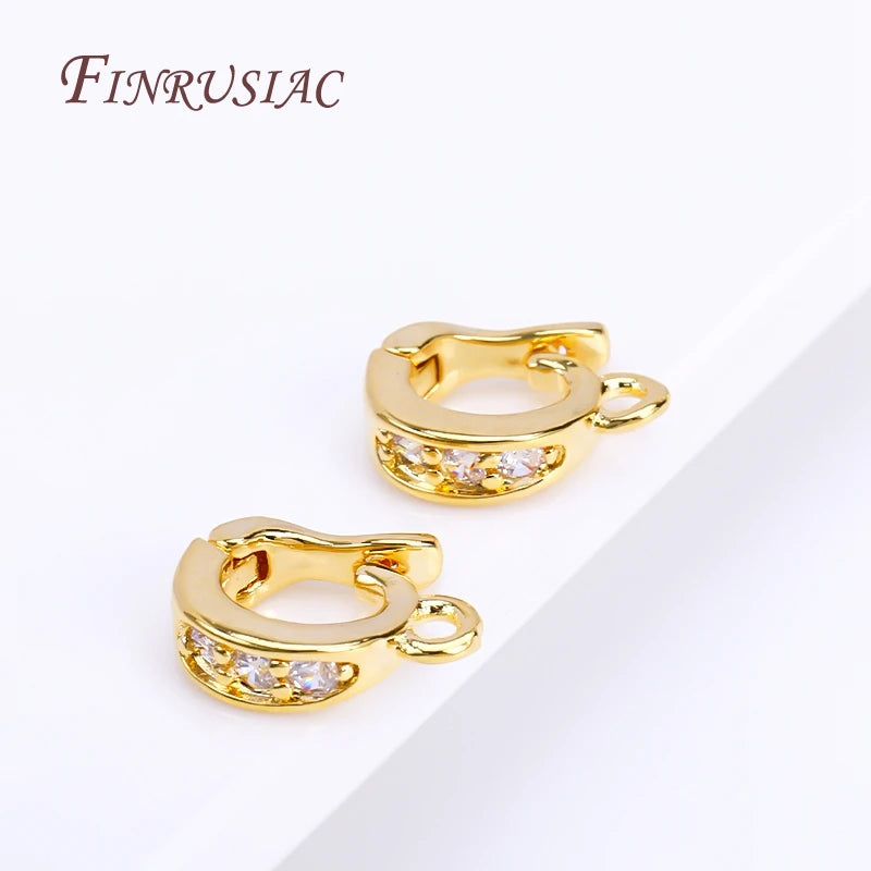 18K Gold Plated Zircon Hinged Bail Clasp | DIY Jewelry Finding Jewelry Bail Clasp P3