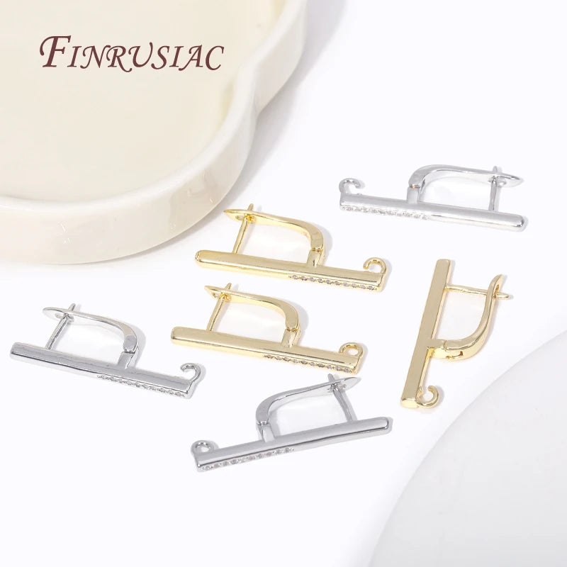 18K Gold Plated Zircon Earring Hooks | DIY Jewelry Findings Earring Hooks Findings P3