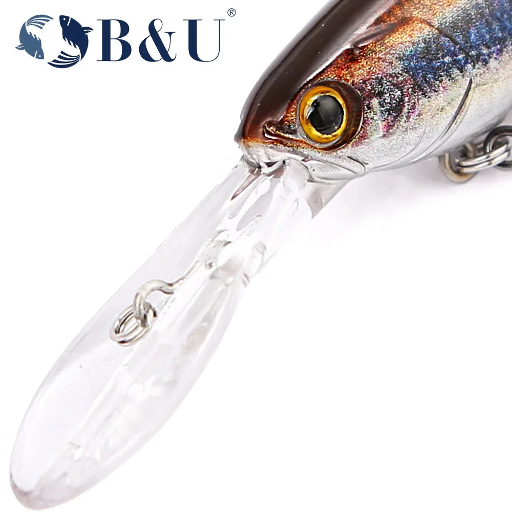 B&U 3D Suspending Minnow Jerkbait – Bass Pike Wobbler Lure Hard Fishing Lure P3