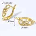 18K Gold Plated Micro Pavé Zircon Earring Hooks – DIY Findings Earring Jewelry Findings P3 18K Real Gold Plated 2 pairs