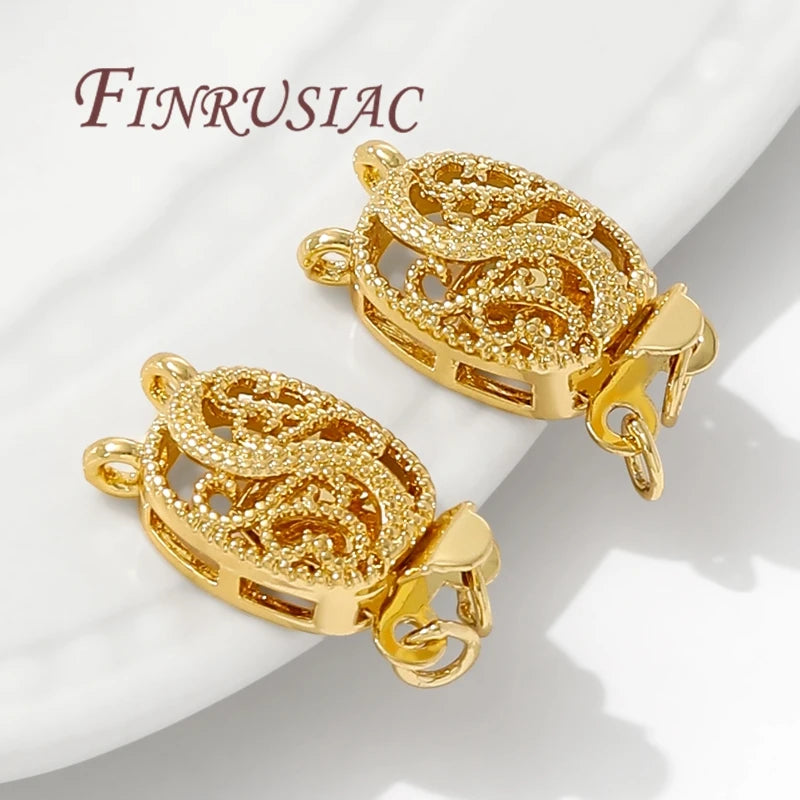 18K Gold Plated Bead Safety Clasp for Bracelets – 19mm Jewelry Clasp Finding P3