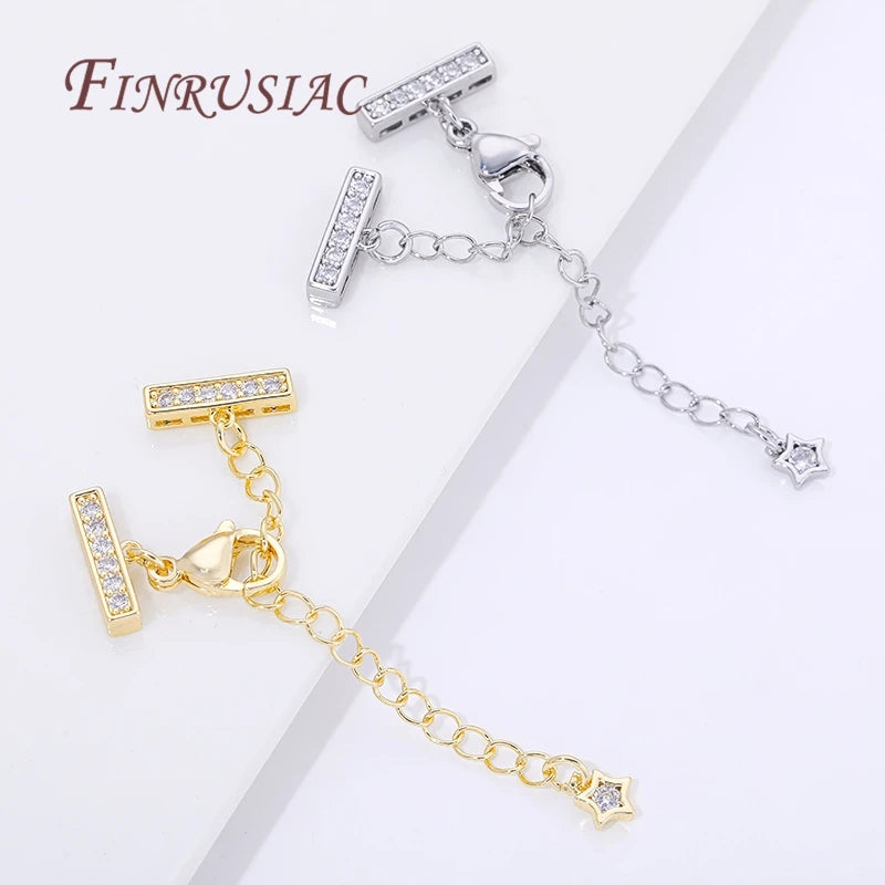 18K Gold Plated 3-Row Pearl Necklace Connector & Extension Chain Jewelry Finding P3