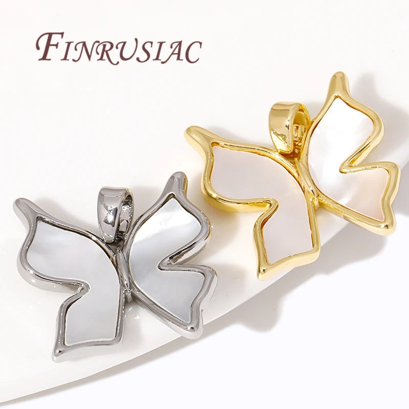 18K Gold Plated Shell Butterfly Charms | DIY Jewelry Pendants Jewelry Pendant Charms P3