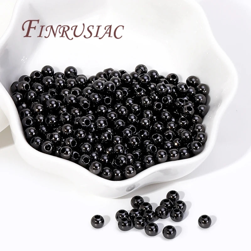 18K Black Gold Round Seamless Spacer Beads 2mm 3mm 4mm – DIY Jewelry Spacer Beads P3