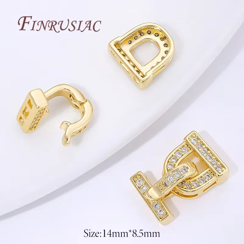 18K Gold Plated Brass & Zircon Bracelet Clasps | 1-2 Pcs Jewelry Clasps P3 18k Gold Plated 2 pieces