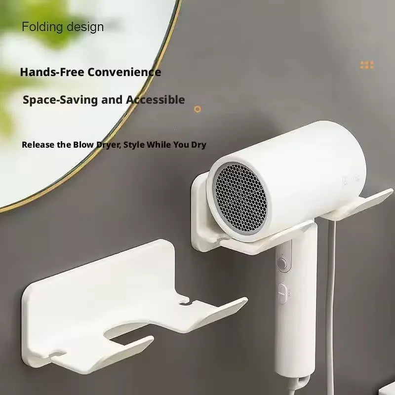 No-Drill Wall Mount Hair Dryer Holder – ABS Bathroom Rack Bathroom Storage Rack P3
