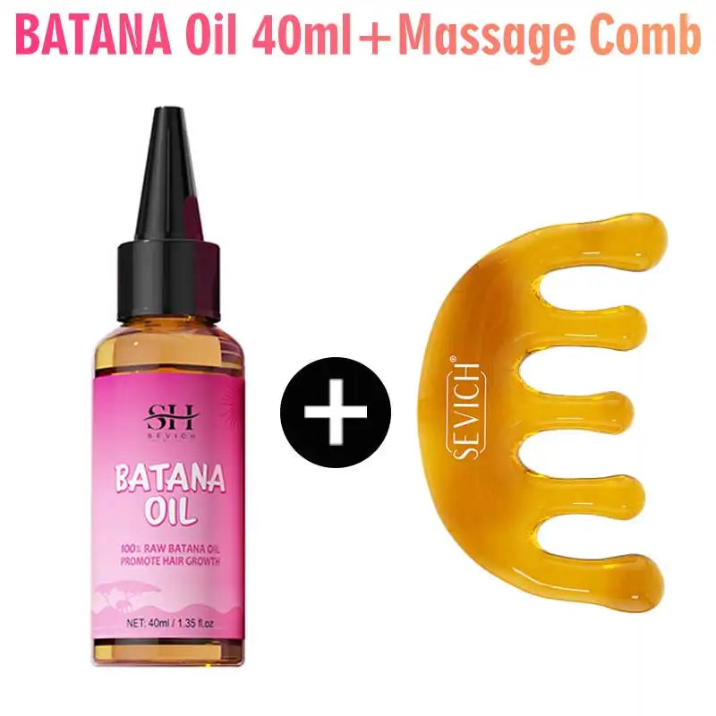 Sevich 100% Batana Oil & Scalp Massager Comb Set – 40ml Hair Treatment Oil Set P3 Set