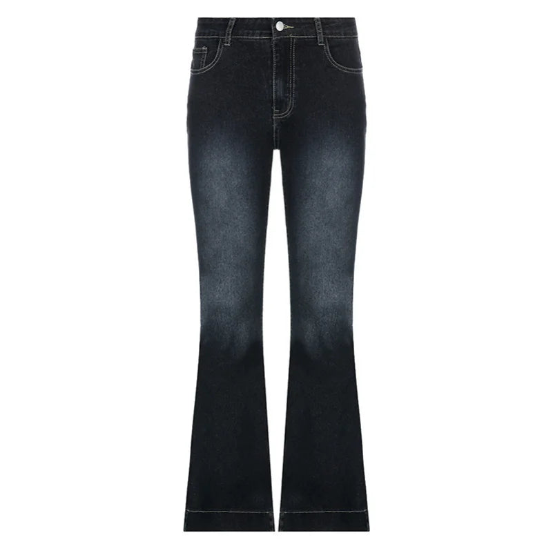 PTKPCC Women's Y2K Flare Jeans – Low Rise Vintage Streetwear Flare Denim Jeans P3