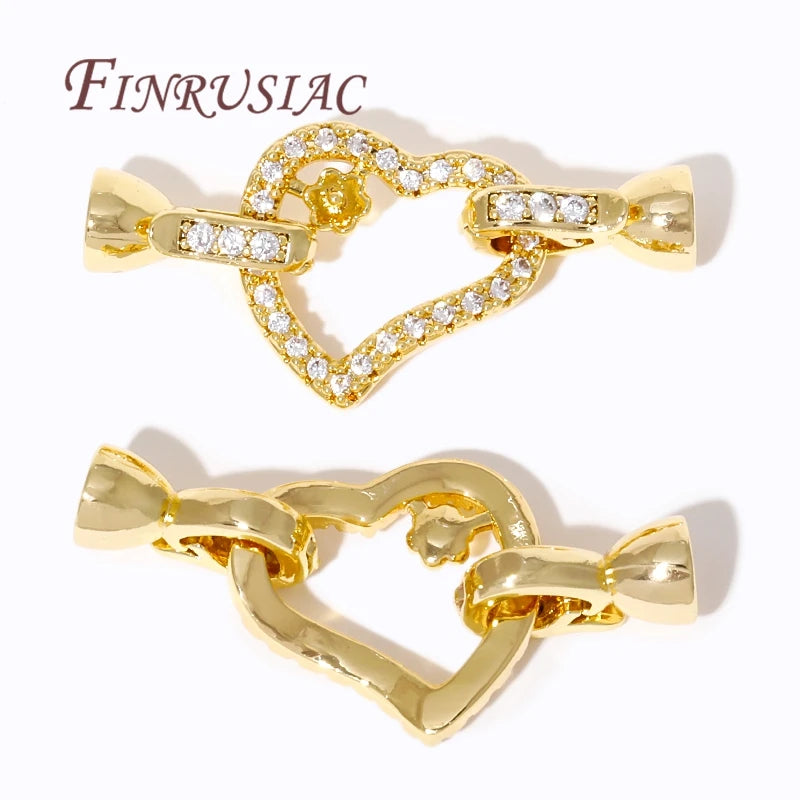 18K Gold Plated Brass Zircon Connectors | DIY Jewelry Clasps Jewelry Findings P3
