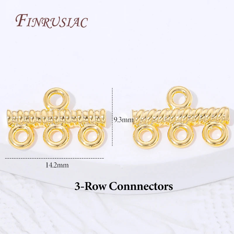 18K Gold Plated Multi Strand Brass Connectors | DIY Jewelry Jewelry Findings P3 18K Gold Plated 2 pieces